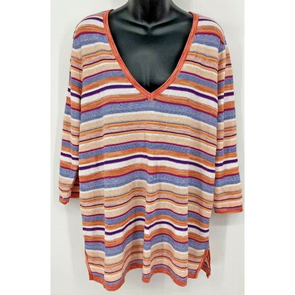 Chicos 3 Extra Large XL Tunic Linen Top Blouse - Picture 1 of 9